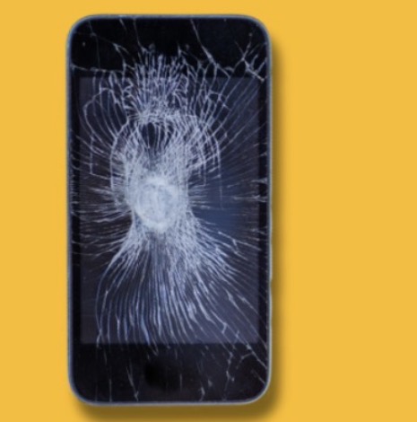 Cracked phone screen